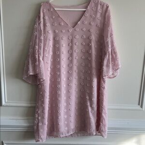 Chic Light Pink Floral Mini Dress